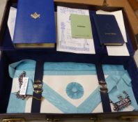 A Collection Of Masonic Items to Inlcude Masonic Apron, Holy Bible, Emulation Ritual Book and