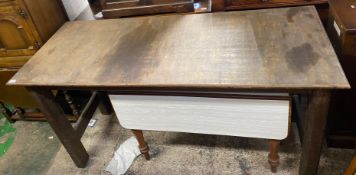 Early 20th Century Large Work Table/ Bench with Carved Detail to Front. Width 180cm