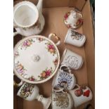 Royal Albert Old Country Rose patterned dinnerware items to include large tea pot, lidded tureen,