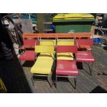 Mid century tubular steel Harlequin set of six stacking chairs