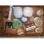 A mixed collection of items to include Border Fine Arts figure, Sylvac ashtray, ladies dressing