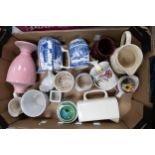 A collection of Wade Ringtons jugs, coloured lamp base, tea ware etc etc These were removed from the