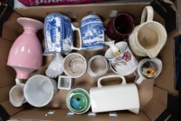 A collection of Wade Ringtons jugs, coloured lamp base, tea ware etc etc These were removed from the