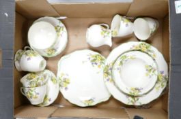 Royal Doulton April 21 piece tea set together with fruit bowl and dishes