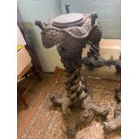 Two Anglo Indian Carved wooden plant stands 100cm Height