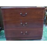 Alstons Cabinets Mahogany effect chest of 3 drawers 77cm W x 70cm H x 42cm D