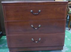 Alstons Cabinets Mahogany effect chest of 3 drawers 77cm W x 70cm H x 42cm D