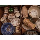 A mixed collection of items to include Wedgwood tankards, Spode Italian bowl, Portmerion fruit bowl,