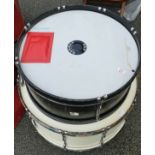 Vintage Brass Band / Boys Brigade Pearl Marching Band Drums,, unsued for years & probably more of