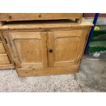 Stripped pine 2 drawer Side Cabinet 98cm W 80cm H 49cm D