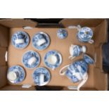 Wedgwood Avon cottage blue & white coffee set (1 tray)