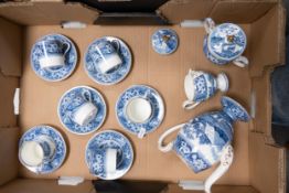 Wedgwood Avon cottage blue & white coffee set (1 tray)