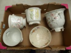 Royal Winton Planter & Wade Planters Together With Rose Mead Patterned Fruit Bowl