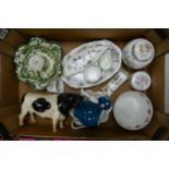 A mixed collection of items to include Minton Haddon hall sugar bowl and milk jug, Mason's cup &