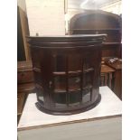 20th Century Mahogany Wall hanging display cabinet/curio cabinet 76cm W, 70cm H, 26cm D