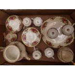 Royal Albert Old Country Rose patterned dinnerware items to include, 22 piece tea set.
