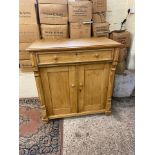 Stripped Pine 1 Drawer / 2 Dr Side Cabinet 106cm W x 113cm H 54cm D