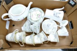 A mixed collection of items to include Royal Doulton Juliet cups (2nds), dog design coffee pot