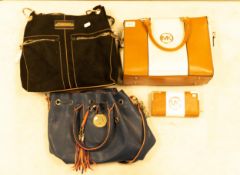 Three ladies handbags together with a matching purse (4)