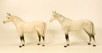 Beswick Grey Racehorse 701 & Arab 1771 (restored)(2)