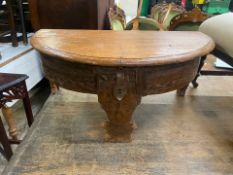 Vintage hand carved African low Coffee table with storage feature 73cm W 37cm D 30cm H