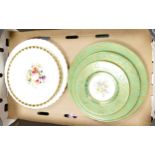 A collection of highly decorated wall plates to include graduated Minton floral and gild plates,