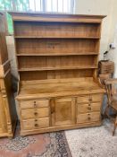 Early 20th Century Stripped Pine Welsh Dresser 149cm W x 198cm H 49cm D