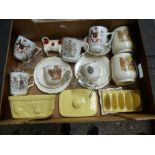 A mixed collection of ceramic items to include Royal Commemorative items together with toast roack