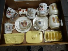 A mixed collection of ceramic items to include Royal Commemorative items together with toast roack