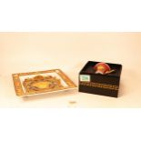 Rosenthal Versace Medusa square dish together with a matching boxed coffee cup (2)
