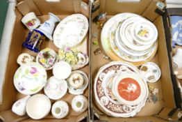 A mixed collection of items to include Wade Whimsies, Wedgwood Mirabelle , vases, jugs etc (2 trays)