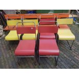 Mid century tubular steel Harlequin set of six stacking chairs