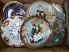 Mixed Collection of Ceramics to Include Royal Albert Old Country Roses Wall Clock, Royal Doulton