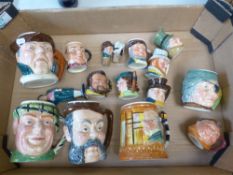 A mixed collection of character jugs including lancaster sandland examples