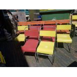 Mid century tubular steel Harlequin set of six stacking chairs