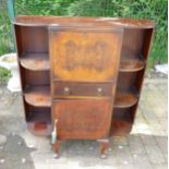 Early 20th century bureau desk with open shelves and cabriole legs together with 19th century