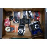 A collection of vintage 35mm Camera Equipment to include Olympus Trip 35, Minolta Hi Matic GF's,