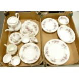 Royal Albert Lavender Rose Patterned Tea & Dinner ware to include dinner plates, trio, rimmed bowls,