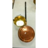 Brass Jam Pan & Copper Bed Pan, diameter of jam pan 22cm (2)