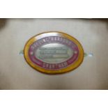 Mounted Brass Oval Plaque Aveling Barford Ltd Engineers , diameter of mount at widest 28.5cm