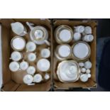 A large collection of Bridgwood / Anchor China Patt 606 tea & dinnerware including trio's teapot,