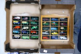 A collection of Lledo Days Gone Model Advertising Cars & vans in display cases(2 trays)