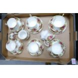 Royal Albert Old Country Rose pattern set of six trio's & matchingmilk jug & sugar bowl(2nds)