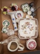 A mixed collection of ceramic items to include Mason's fruit bowl, Sadler Crinolin Lady teapot,