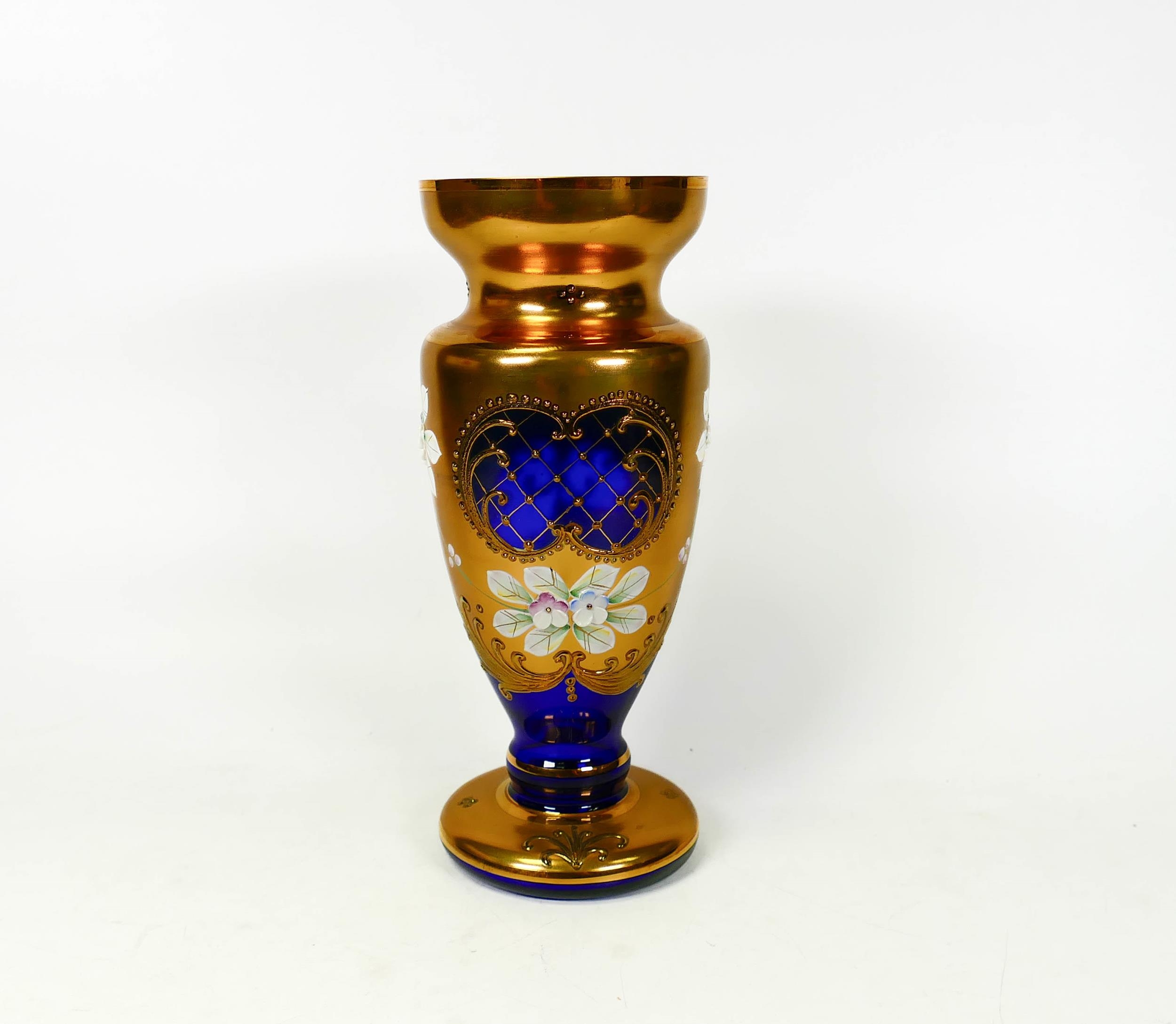Vintage Bohemian Glass vase, height 21cm