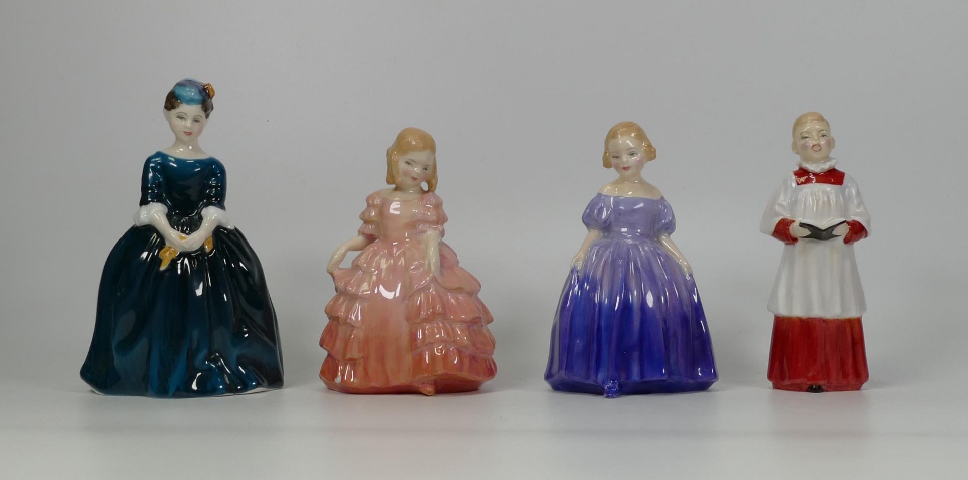 Royal Doulton Child Figures Rose Hn1368, Cherie Hn2341, Choir Boy Hn2141 & Marie Hn1370(4)