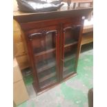 Early 20th Century Mahogany effect glazed display cabinet top Key Present 87cm W