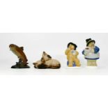 Pottery items to include 2nds Coalport Paddington figures, Beswick trout Figure & similar 1296