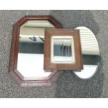 A collection of wooden framed decorative wall mirrors(3)