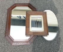 A collection of wooden framed decorative wall mirrors(3)